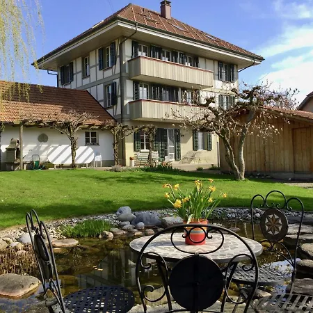 Zur alten Schmiede, 70m2 Studio mit Kaminfeuer, Sauna, E-Auto-Ladestation Fraubrunnen Exterior foto
